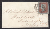 121351 1851 MOURNING ENVELOPE CHELTENHAM TO IRELAND WITH 'MONTPELLIER' UDC.