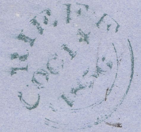 121455 1856 1D PL.42 PALE RED-BROWN ON LIGHTLY BLUED PAPER (SG29) UNUSED ON WRAPPER.