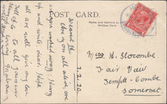 121569 1920 HOLYWELL/DORCHESTER RUBBER DATE STAMP TO TEMPLECOMBE.