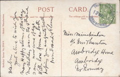 121579 1916 THREE LEGGED CROSS/WIMBORNE RUBBER DATE STAMP TO ROMSEY.