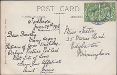 121584 1918 TODBER/STURMINSTER NEWTON/DORSET RUBBER DATE STAMP TO BIRMINGHAM.