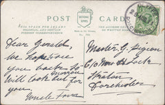 121714 1911 CLYFFE/DORCHESTER RUBBER DATE STAMP TO DORCHESTER.