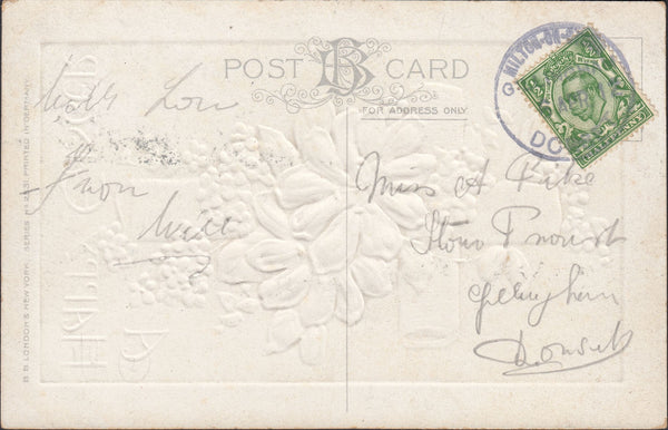 121717 1912 MILTON-ON-STOUR/GILLINGHAM/DORSET RUBBER DATE STAMP TO GILLINGHAM DORSET.