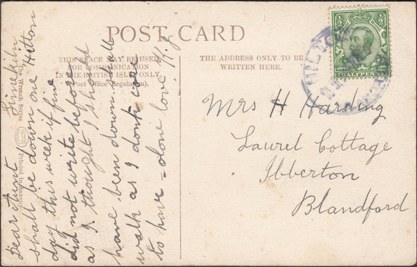 121794 1912 HILTON/BLANDFORD RUBBER DATE STAMP LOCAL USAGE.