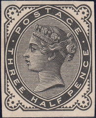 121846 1880 1½D (SG167) PLATE PROOF IN BLACK.