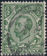 122296 1912 ½D DOWNEY DIE 2 WATERMARK CROWN (SG339) CONSTANT VARIETY 'WHITE SCALES' (SPEC N4k) AND 'NO CROSS ON CROWN'.