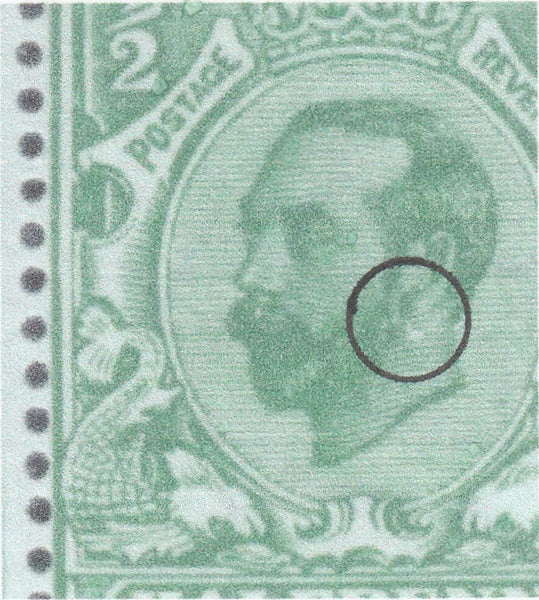 122729 1911 ½D DOWNEY DIE 1B WATERMARK CROWN (SG325) CONTROL STRIP AND USED SINGLE WITH UNLISTED VARIETY 'SPOT UNDER KING'S EAR'.