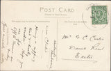 123019 1913 MAIL TO EXETER WITH 'SHERBORNE' SKELETON DATE STAMP.