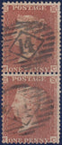 125391 1855 DIE 2 1D PL.15 S.C.14 (SG24) VERTICAL PAIR LETTERED MC NC.