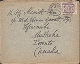 126187 1886 MAIL DORCHESTER TO CANADA WITH 2½D LILAC CANCELLED 'DORCHESTER/256' DUPLEX.