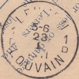 126650 1911 REGISTERED MAIL SHAFTESBURY TO LOUVAIN, BELGIUM WITH 'SHAFTESBURY/M.O AND S.B' DATE STAMPS.