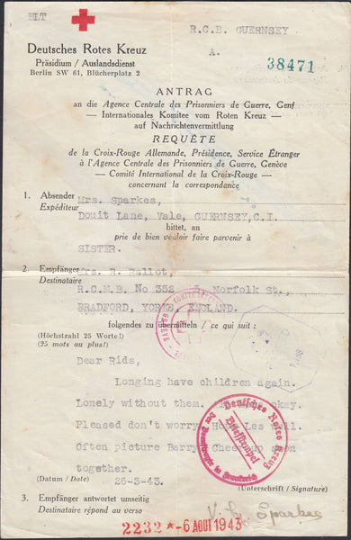 127018 1943 GUERNSEY RED CROSS MESSAGE.