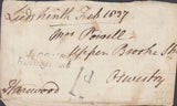 128679 GROUP OF FOUR COVERS 1837-1838 WITH 'LEEDS/PENNY POST' HAND STAMP (YK1800).