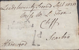 128679 GROUP OF FOUR COVERS 1837-1838 WITH 'LEEDS/PENNY POST' HAND STAMP (YK1800).