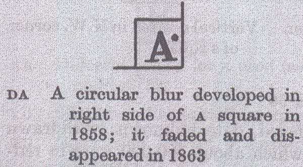 128768 1857 1D PL.36 (SG40)(DA) SHOWING ABSENCE OF A FLAW IN 'A SQUARE'.