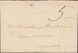 129825 CIRCA 1824-1835 MAIL CROMER TO NORWICH WITH 'CROMER/PY. POST' HAND STAMP (NK74).