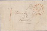 131815 1842 UNIFORM PENNY POST MAIL LEDBURY, HEREFORDSHIRE TO WORCESTER WITH LEDBURY UNIFORM PENNY POST HAND STAMP '1' (HF256).