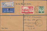 132430 1962 REGISTERED AIR MAIL LONDON TO TEXAS, USA WITH 5S CASTLE.