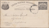 132446 1898 MAIL PERU TO 'WHITFIELD KING' STAMP DEALERS OF IPSWICH.