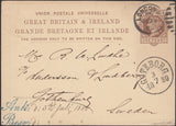 132447 1880 1D BROWN UPU POST CARD FROM STANLEY GIBBONS IN LONDON TO SWEDEN.