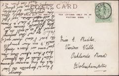 132552 1909 POST CARD CRESSAGE TO WOLVERHAMPTON WITH 'CRESSAGE' DATE STAMP.
