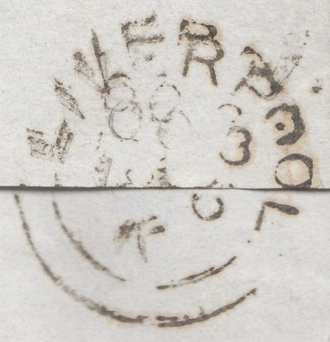 132725 1846 MAIL LIVERPOOL TO WEM, SHROPSHIRE WITH 'NORTHUMBERLAND ST' RECEIVING HOUSE HAND STAMP (LL336).