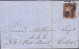 132764 1853 WRAPPER KINROSS TO EDINBURGH WITH 'MILNATHORT' SCOTS LOCAL HAND STAMP TYPE D7.