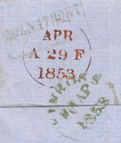 132764 1853 WRAPPER KINROSS TO EDINBURGH WITH 'MILNATHORT' SCOTS LOCAL HAND STAMP TYPE D7.