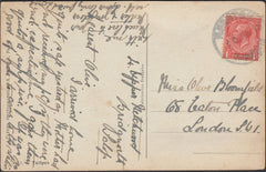 132846 1918 MAIL NEENTON TO LONDON WITH 'NEENTON/BRIDGNORTH' RUBBER DATE STAMP.