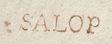 132873 1717-1718 FREE MAIL FROM SALOP TO LONDON WITH 'SALOP' STRAIGHT LINE HAND STAMP (SH569b).