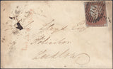 132902 1849 ENVELOPE LONDON TO LUDLOW WITH 'LUDLOW/3' SKELETON HAND STAMP (SH268).