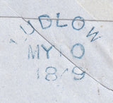 132925 1849 MAIL LONDON TO LUDLOW WITH 2D BLUE (SG14) AND 'LUDLOW' SKELETON HAND STAMP (SH268).