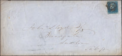 132926 1849 MAIL LONDON TO LUDLOW WITH 2D BLUE (SG14) AND 'LUDLOW' SKELETON HAND STAMP (SH268).