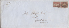 132927 1849 MAIL LONDON TO LUDLOW WITH 'LUDLOW/3' SKELETON HAND STAMP (SH268).