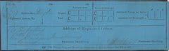 132932 1851 BLUE 'WAY BILL' IN RESPECT OF REGISTERED LETTER FROM PRESTEIGN, RADNORSHIRE TO KINGTON, HEREFORDSHIRE.