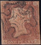 132938 1840-1 MATCHED PAIR 1D GREY-BLACK PL.2 (SG3) AND 1D RED (SG7) LETTERED LH.