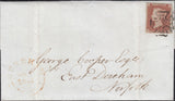 132947 1840-41 1D PLATE ONE MATCHED TRIO, 1D GREY-BLACK PL.1A (SG3), 1D BLACK PL.1B ON COVER (SG2) AND 1D RED PL.1B ON COVER (SG7) LETTERED OE.