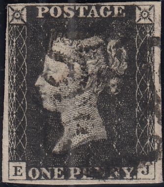 132948 1840-41 1D PLATE ONE MATCHED TRIO, 1D GREY-BLACK PL.1A (SG3), 1D BLACK PL.1B (SG2) AND 1D RED PL.1B (SG7) ON COVER LETTERED EJ.