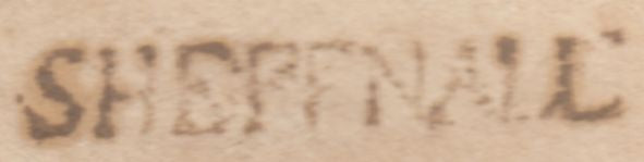 132952 CIRCA 1708-1713 MAIL FROM SHIFNAL, SHROPS TO LONDON WITH 'SHEFFNALL' HAND STAMP (SH491).