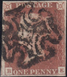 132966 1840-41 MATCHED PAIR 1D BLACK PL.8 (SG2) AND 1D RED (SG7) LETTERED BE.