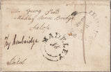 132986 1842 MAIL TIPTON, STAFFS TO 'MADLEY, IRON BRIDGE', INCORRECTLY ADDRESSED WITH MANUSCRIPT 'Not' WITHIN 'MADELEY' UDC (SH284).