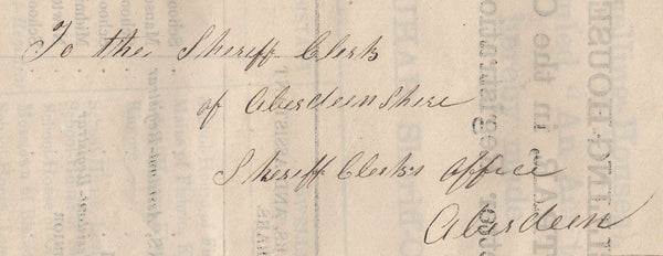 134102  CIRCA 1854 FINE PRINTED DOCUMENT CLUNY, ABERDEENSHIRE TO ABERDEEN WITH 'CLUNY' CIRCULAR UDC.