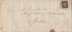 134103  1855 FINE PRINTED DOCUMENT FORBES, ABERDEENSHIRE TO ABERDEEN WITH 'FORBES' HAND STAMP.