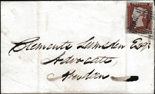 134108 1845 WRAPPER USED IN ABERDEEN WITH 'AUCHMULL' HAND STAMP.