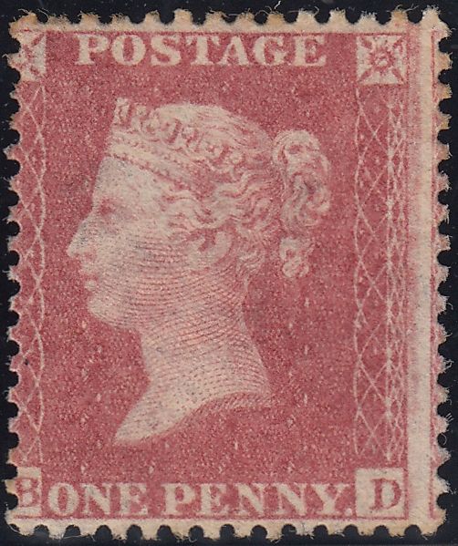 134141 1857 DIE 2 1D PL.27 (SG40) MINT EXAMPLES AD AND BD MAJOR RE-ENTRY.