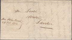 134640 1816 PRIVATE POST KELSO TO LAUDER WIH MANUSCRIPT 'per Kelso Coach 28 Feb 1816'.