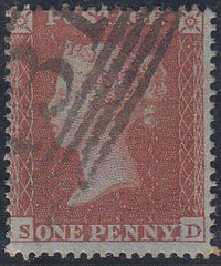 28204 - 1854 Die 1 1d Reserve pl. 4 lettered SD S.C.16 (SG...