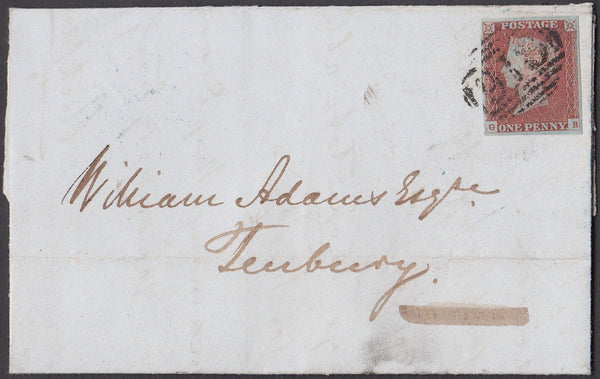 40942 - Pl.85 (GB)(SG8). 1849 wrapper Worcester to Tenbury...