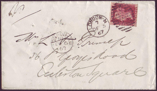 45545 - UNDELIVERED MAIL/Pl.91 BD)(SG43). 1867 envelope us...