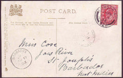 48813 - 1903 MAIL LONDON TO BARBADOS. Post card London to Barbados West Indies with KEdVII ...